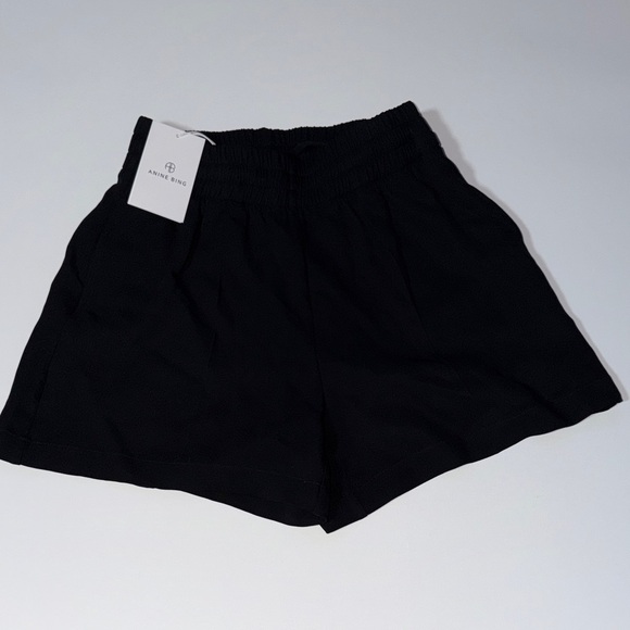 Anine Bing High Waist Black Shorts